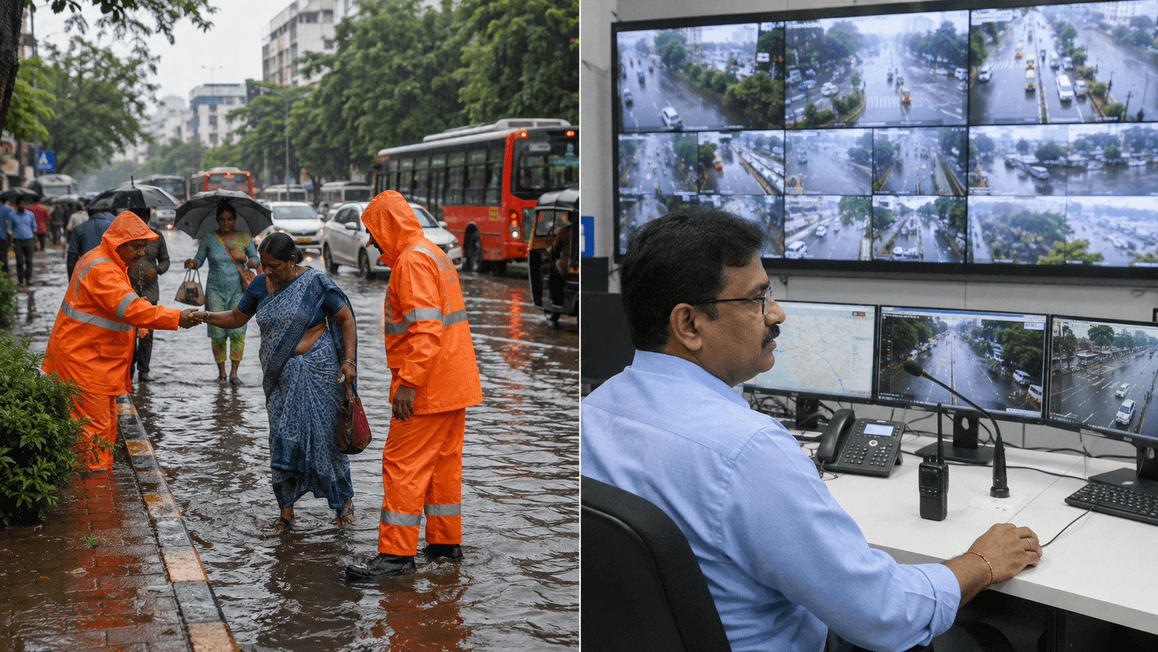 भारी बारिश के बीच राहत की तैयारी, कंट्रोल रूम से रखी जा रही हर इलाके पर नजर